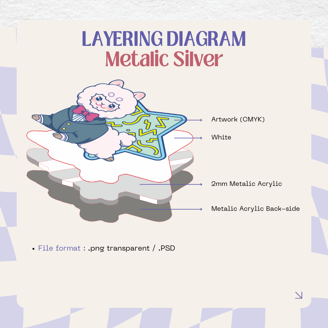 Metalic Acrylic Charms